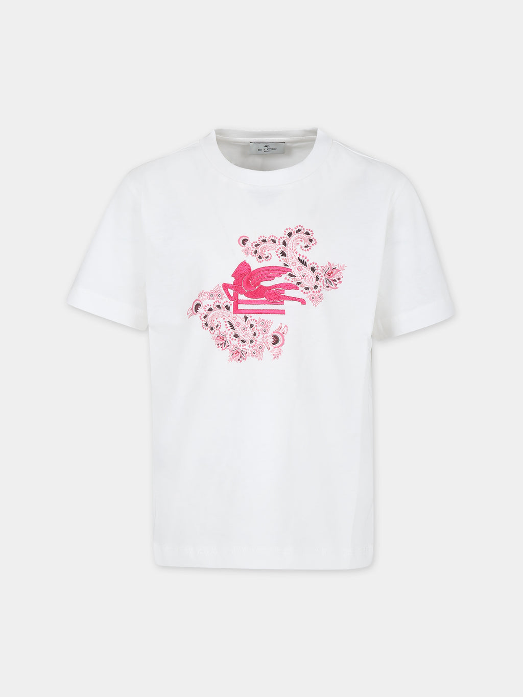 T-shirt avorio per bambina con Pegaso